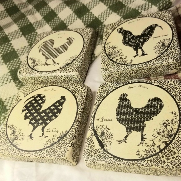 Rooster Hen Chicken Country Farmhouse Coasters Different Patterns Thick Designer - Picture 1 of 2